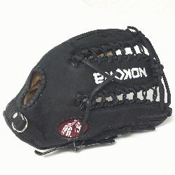  Glove made of American Bison and Supersoft Steerhide leather combined in black and cream color