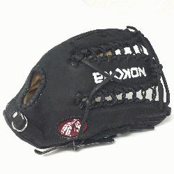  Adult Glove made of American Bison and Supersoft Steerhide leather combined in black and cream 