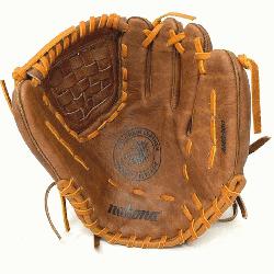 can Made Baseball Glove with Classic Walnut Steer Hide. 11 inch pattern and closed back with b