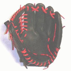 ofessional steerhide baseball glove with red laces modified trap web and open back