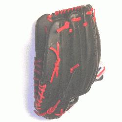 onal steerhide baseball glove with red laces modified trap web and open