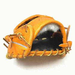11.75 inch orange Japan Kip baseball glove with black shee