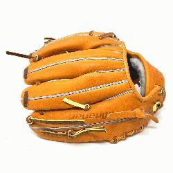 ff 11.75 inch orange Japan Kip baseball glove with black sheepskin lining.