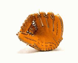 Very stiff 11.75 inch orange Japan Kip baseball glove with bl