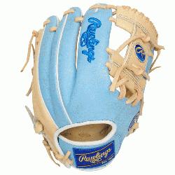 lings Gold Glove Club glove of the month for March 2021. Camel palm and columbia blue back.