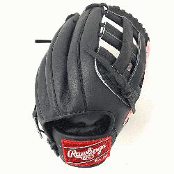 e Rawlings PRO1000HB Black Horween Heart of the Hide Baseball Glove is 12 inches. Made with Horwee