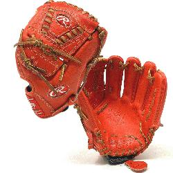 PRO205-30RODM baseball glove is 11.75 inches in size and has a unique Heart of the Hide red orang