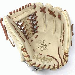 gs Heart of the Hide Camel leather and brown laced. 11.5 inch Modified Trap Web and Open Back. De