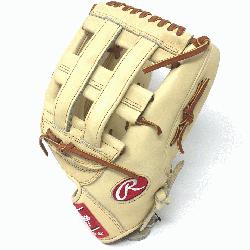 rt of the Hide PRO-303 pattern outfield baseball glove with camel leather and tan laces. 