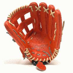 ves.com Exclusive in Rawlings Heart of the Hide Red-Orange leather. 42 pattern 12.75 inch camel la