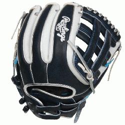 Rawlings Heart of the Hide Series softball glove in a stunning navy and white 