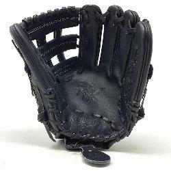 le black Horween H Web infield glove in this winter Horween collection. Ivory Hand sewn welt 