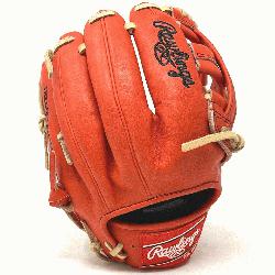 Rawlings Heart of the Red/Orange leather in 12 inch 200 Pattern H Web.  12 Inch 