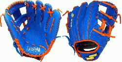 Inch Baseball Glove Colorway Blue | Orange Conventional Open Back Dimple Sensor T