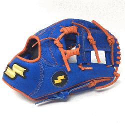 aseball Glove Colorway Blue | Orange Conventional Open Back Dimple Se