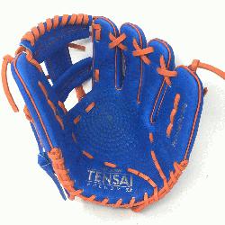 50 Inch Baseball Glove Colorway Blue | Orange Conventional Open Back Dimple Sensor Technolo