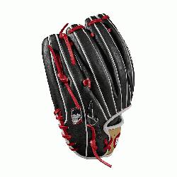 11.75 Cross web with Baseball stitch New pattern featuring gap welting Black blonde and Red Pro