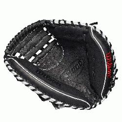 atchers mitt Half moon web Grey and black Full-Grain leather Velcro b