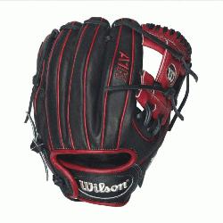 d Accents - 11.5 Wilson A1K DP15 Red Accents Infield Baseball Glove A1K D