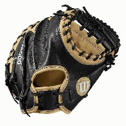 hers model; half moon web Extended palm MLB most popular catchers mitt pattern Blonde/Black Pro S