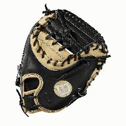 s model; half moon web Extended palm MLB most popular catchers mitt pattern Blonde/Black