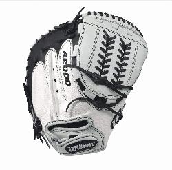 34 Wilson A2000 CM34 White Super Skin 34 Fastpitch Catchers MittA2000 CM34 White S