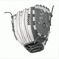 .5 Wilson A2000 V125 White Super Skin 12.5 Outfield Fastpitch GloveA2