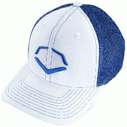 otton/2% SPANDEX Imported Flex-fit trucker hat Embroidered logo on front Breathable mesh on back