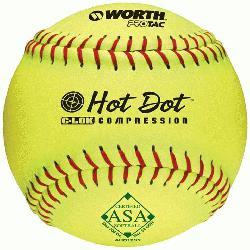 hese 11 slow pitch softballs have red stitching and are approved for play