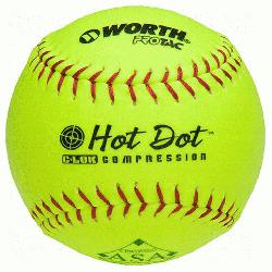 hese 12 slowpitch softballs have red stitching and are approved 