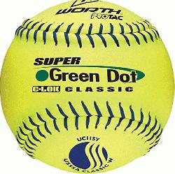 owpitch softballs have red stitching