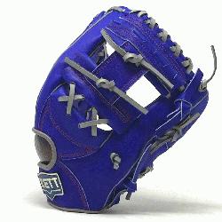 sp; ZETT Pro Model 12 inch Royal/Grey Wide Pocket Infielder Glove Z