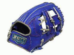 ; ZETT Pro Model 12 inch Royal/Grey Wide Pocket Infielder Glove ZETT Pro Model Baseb