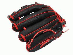 nbsp; ZETT Pro Model 12 inch Black/Red Wide Pocket Infielder Glove ZETT Pro 
