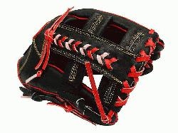  Model 12 inch Black/Red Wide Pocket Infielder Glove ZETT Pro Model Baseball Gl