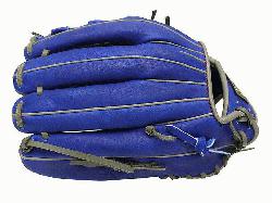 del 12.5 inch Royal/Grey Wide Pocket Outfielder Glove ZETT Pro Model Baseball Glove S