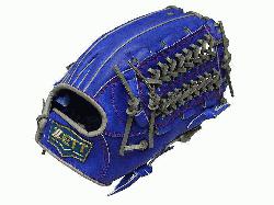  ZETT Pro Model 12.5 inch Royal/Grey Wide Pocket Outfielder Glove ZETT P