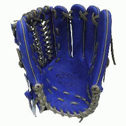 2.5 inch Royal/Grey Wide Pocket Outfielder Glove ZETT Pro Model Baseba