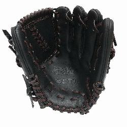 del 11.5 inch Black Pitcher Glove ZETT Pro Model 