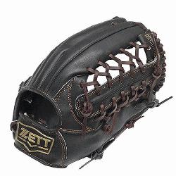 ZETT Pro Model 12.5 inch Black Outfielder Glove</p>