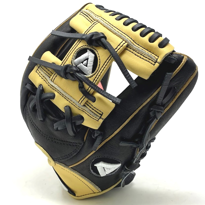 This ATH7 baseball glove from Akadema is a 11.5 inch pattern, I-web, open back, and medium pocket. This latest glove series by Akadema uses Torino leather. The glove is more pliable and easier to break in and have more tensile strength than previous Akadema. Comes with Black lace and Black Twin Welting.