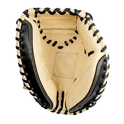 The All-Star CM150TM catchers training mitt is a glove designed for throwing with the right hand and wearing on the left. The Focus Framer is a mitt that is specifically built for catching balls with more velocity than the CM100TM. It has similar skills as the Pocket training mitt but is meant for faster ball speeds. The glove is 29 inches in size and its undersized build, requires the catcher to have sharp focus. It's perfect for those who want to improve their catching skills. The Focus Framer is designed with one thing in mind: velocity. This mitt shares similar skill sets with The Pocket but is specifically intended to handle faster ball speeds. Its smaller size, coupled with the increased velocity, demands sharp focus and quick reflexes.