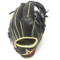 or years, All Star's catcher's mitts and equipment have been highly regarded among those who play the position. All Star has created the System Seven Series line of fielders gloves for the most serious players. Using the highest quality Japanese Maruhashi Black and Tan leather allows these gloves to have long lasting durability. The solid black leather provides a slightly stiffer feel and a long lasting glove. Inside, All Star's Pro Guard Padding provides a thin layer of extra padding in the palm that helps kill the sting of mis-caught balls, yet is thin enough to still allow the player to know right where the ball is in the glove. This 11.50 Inch infield model features a conventional open back and a shallow pocket for easy scooping and quick ball transfer.