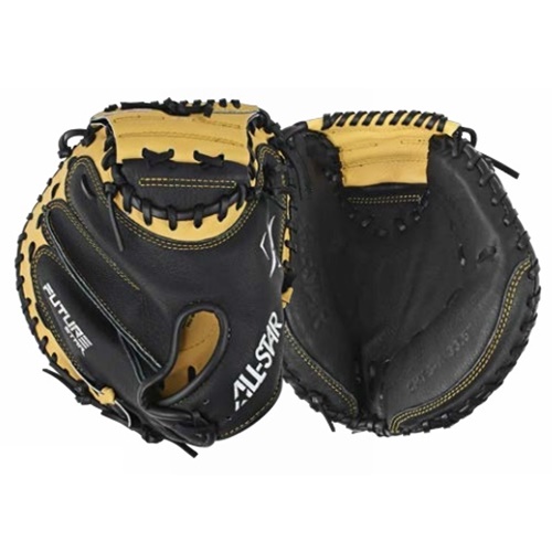Embarking on the journey of a Future Star™ catcher begins with this series of mitts, perfectly suited for their initial experiences behind the plate. Designed to swiftly transition into game-ready condition, these mitts require no complex procedures—simply engage in a game of catch. Constructed with robust materials and lacing, these mitts offer exceptional durability. The extended pockets provide ample space to secure incoming balls, while the conventional wrist closure ensures a traditional and comfortable fit.   33.5 pattern with an easy-to-lace custom wrist closure to fit any first-time baseball catcher  Lightweight construction allows for a quick, easy break-in while Pro Guard Padding (PGP) ensures maximum comfort on tough pitches  Dual-stitched durable leather in a proven pattern to handle all the work it takes to become a Future Star 