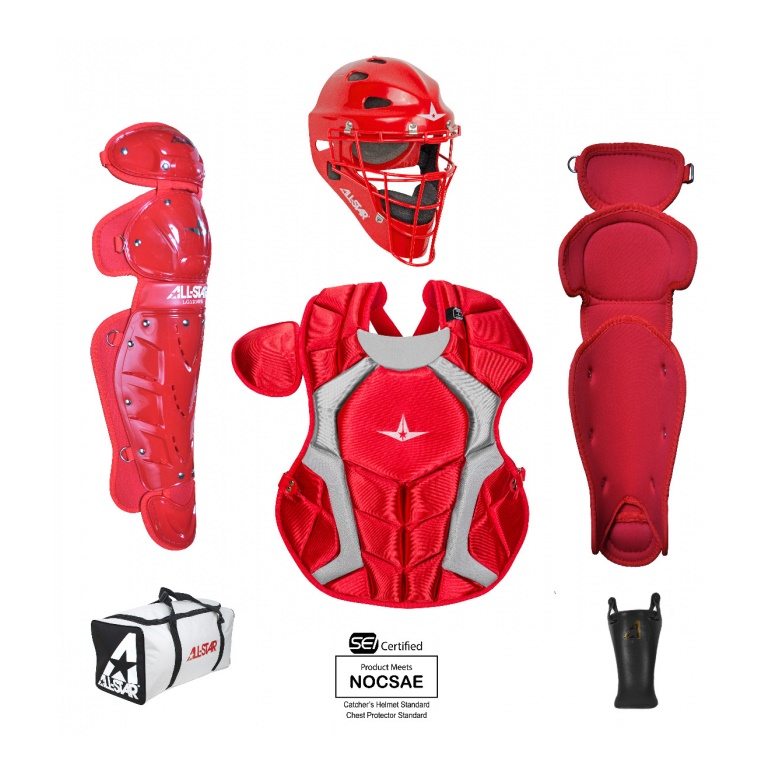 The CKCC79PS, Player's Series catching kit includes all of the gear you need to take the field and be protected.  Included is a MVP2310 Catching Mask, CPCC79PS Chest Protector, LG79PS Leg Guards, a throat guard, and also an equipment bag.  This set is recommended for any ball player just starting to catch.  Great gear at a solid price. Catching Mask / Model Number: MVP2310  Dual density foam liner system Durable steel wire cage Three adjustable straps Durable ABS shell extra thick in the forehead to withstand more abuse Fits head sides 6 1/4 - 7    Chest Protector / Model Number: CPCC79PS  Certified by SEI to meet NOCSAE standard for protection against commotio cordis Patent pending technology for improved protection Stepped ab padding for improved blocking and ball control Moldable PE plates in the shoulders and throat Delta-Flex harness with 4 point adjustment for the perfect fit 