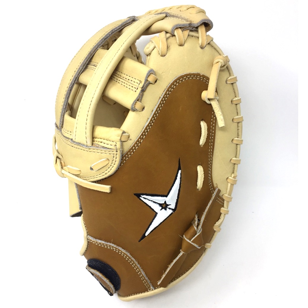 The all new All-Star Pro 33.5 fastpitch catcher's glove is recommended for the elite ball player through college/pro level play. This glove is designed with high grade Maruhashi leather so it will be a bit stiff out of the box, but will break in fast and last for seasons. Single hinge design allows for more control and helps keep your thumb more protected than the traditional double-hinge designs. - 33.5 Inch Catcher's Model - Single hinge design - Maruhashi leather