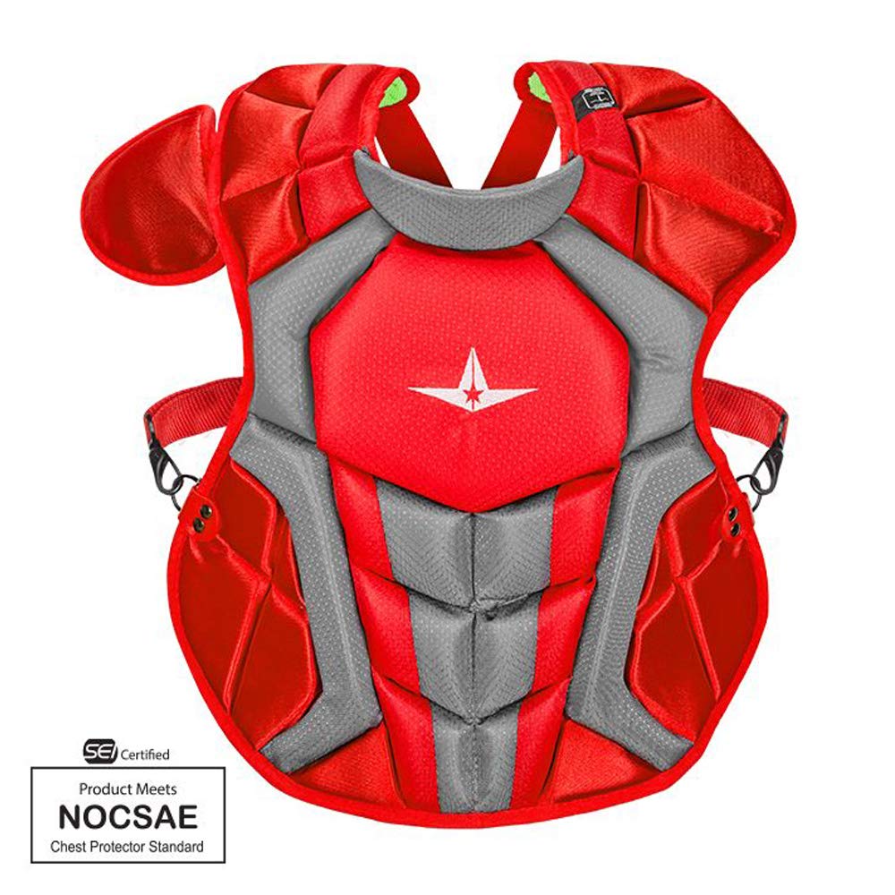 all-star-s7-axis-chest-protector-12-16-15-5-red-grey-nocsae CPCC1216S7X-SC All-Star 029343049613     Intermediate 15.5 inch length. All-Star has developed