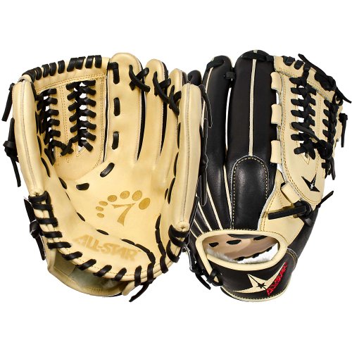 All Star System Seven FGS7-PI Baseball Glove 11.75 (Right Handed Throw) : Designed with the same high quality leather which made the CM3000 series catching mitts so popular, these System Seven fielding gloves have a similar personality: Fast break in and long lasting. High quality selection of Japanese Maruhashi black and tan leather. By design, All Star's tan leather breaks in fast and forms a great pocket. All Star lines the back of our gloves with black leather because it is more durable and stiffer, providing support for a long lasting glove. Pro Guard Padding provides a thin layer of extra padding in the palm area of the glove which helps kill the sting of a mis-caught ball. Pro Guard Padding is thin enough to still have enough feeling, so that you know exactly where the ball is located. System Seven fielding gloves are designed for specific position's needs. These gloves feel like an extension of your arm, empowering you with a long enough reach, maximum control, and complete confidence.