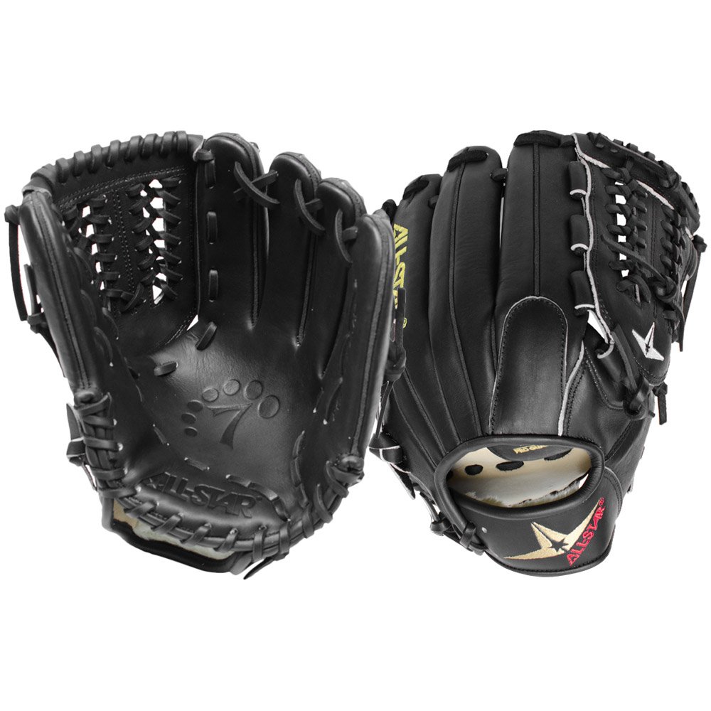 Great for pitchers and recommended for third basemen, the System Seven FGS7-PIBK is an 11.75 glove with a deep pocket and sturdy web pattern.