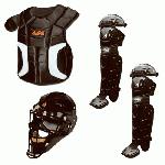 Gear-up with the youth Player Series baseball catcher's package from All-Star. All-Star is one of the most preferred brands for Major League catchers. Featuring the Player's Series MVP hockey style catcher's mask along with Player's Series chest protector and leg guards. Also includes a catcher's throat guard and catcher's equipment bag. The Player's Series catcher's set offers superior protection and comfort, plus a professional look. Recommended for ages 7-9. Player's Series MVP Catcher's Mask: Model MVP2310 - Youth (6 14 - 7 Hat Size) NOCSAE Approved ABS Plastic Shell Dual Density Moisture Wick Foam Liner Steel Cage With Maximum Visibility Player's Series Chest Protector: Model CP79PS - 13.5 Inch 4-Point Adjustable Delta Harness for Maximum Adjustable Internal PE Plates in Throat, Collar Bone and Sternum Removable Groin Protector Machine Washable Player's Series Leg Guards: Model LG79PS - 11.5 Inch Double Knee Design Extra Thick Plastic to Prevent Cracking Moldable Shin Plastic for Custom Fit Full Wing Wrap Around Padding Traditional Harness Straps Hand Washable